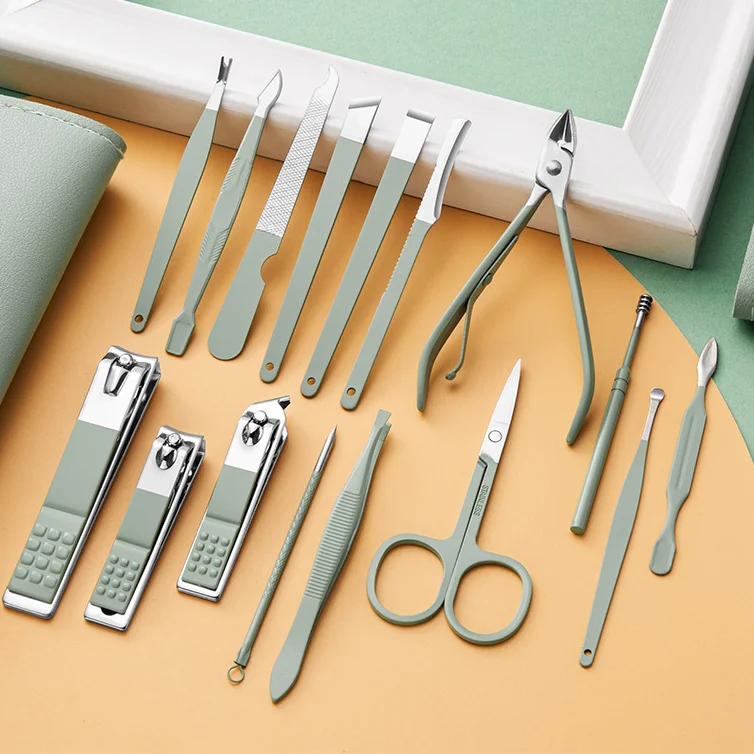 Маникюрный набор для наращивания ногтей набор профессиональный маникюрный набор для педикюра из нержавеющей стали набор инструментов для Стрижки животных комплект с Портативный кожаный чехол