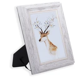 Vintage portrait picture frames 5x7 tabletop wall mountable home decor hot sale custom digital photo frame wood