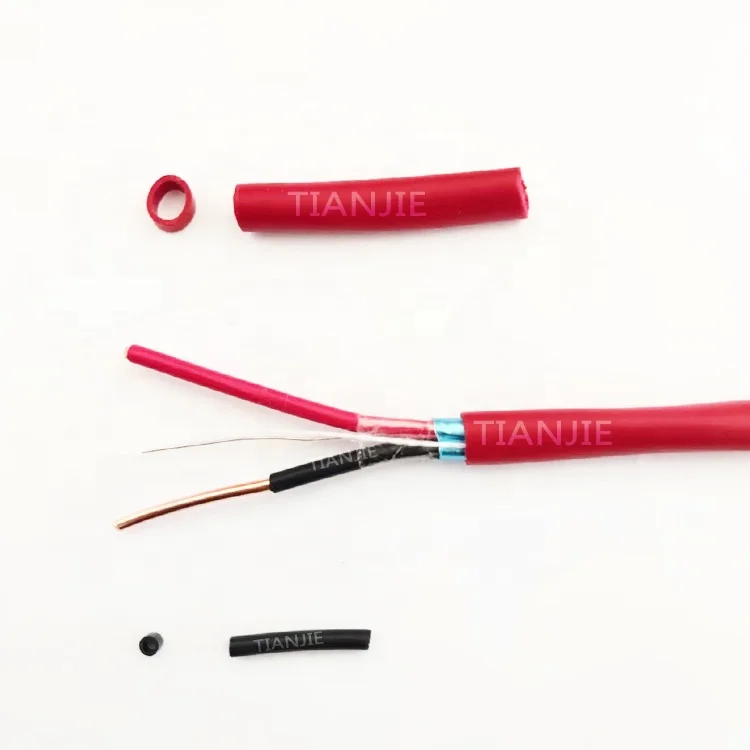 TianJie UL Listed FPLP Plenum 16AWG 2C Solid Bare Copper PVC Insulated Fire Resistance Cable