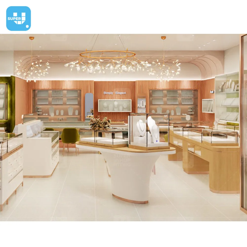 Модный стеклянный ювелирный магазин настенный витринный шкаф изысканное бриллиантовое ожерелье мебели роскошный витрина для продажи