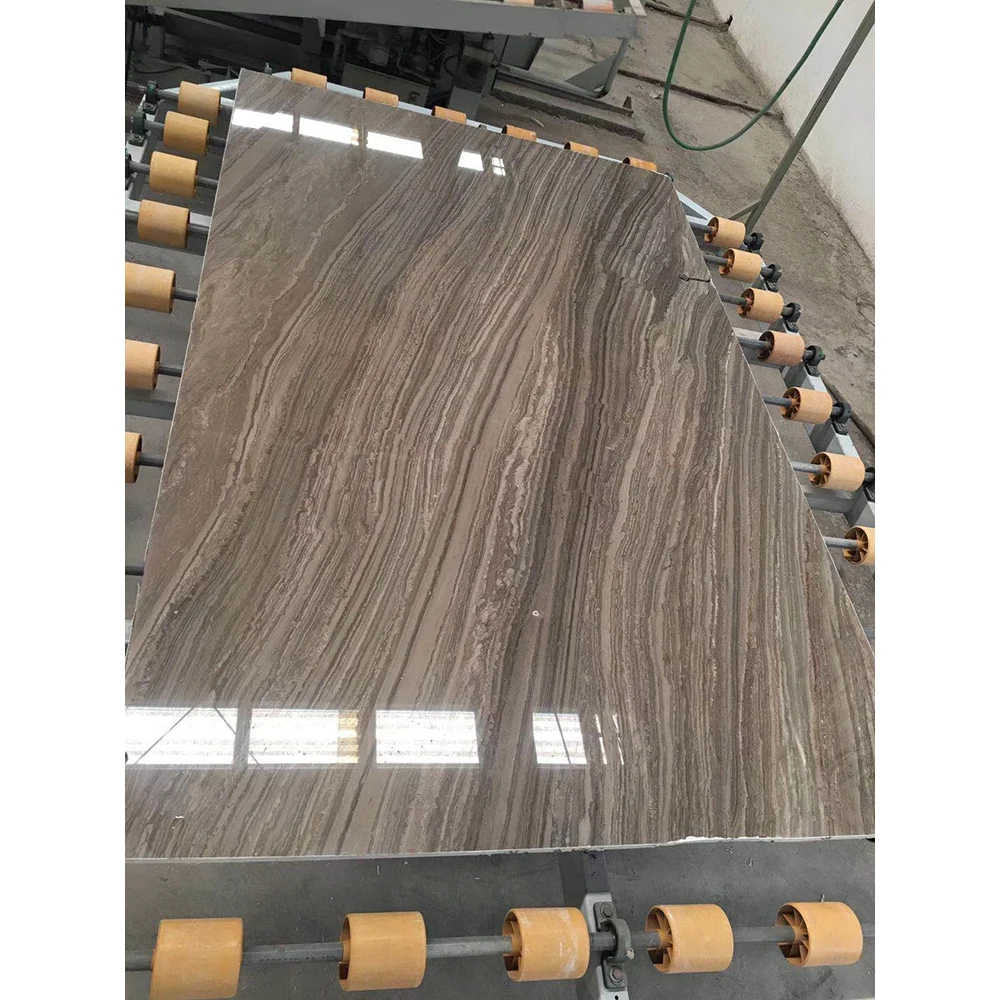 Bookmatched Kylin Wooden Antique brown wood grain marble stone slab & tile