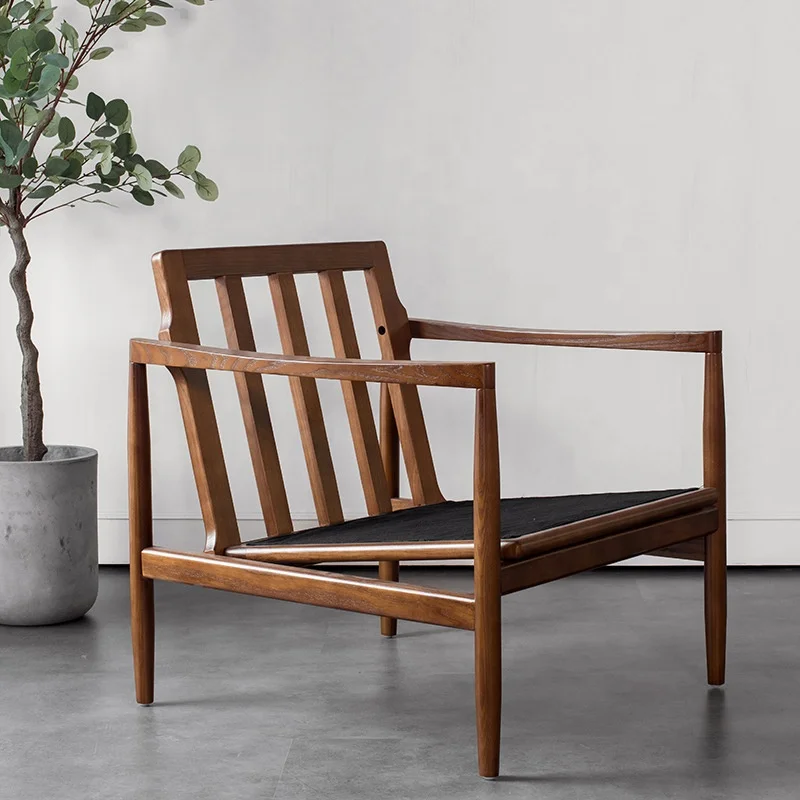 Modern Design Wooden Frame Lounge Single and Double Sofa Chair With Wood Arm
