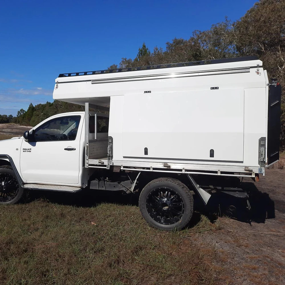 Minicaravan Off Road Tent Outdoor Camping Caravanpickup Demountable Truck Camper Travel Trailer Ute Canopy Aluminum Camper 500kg