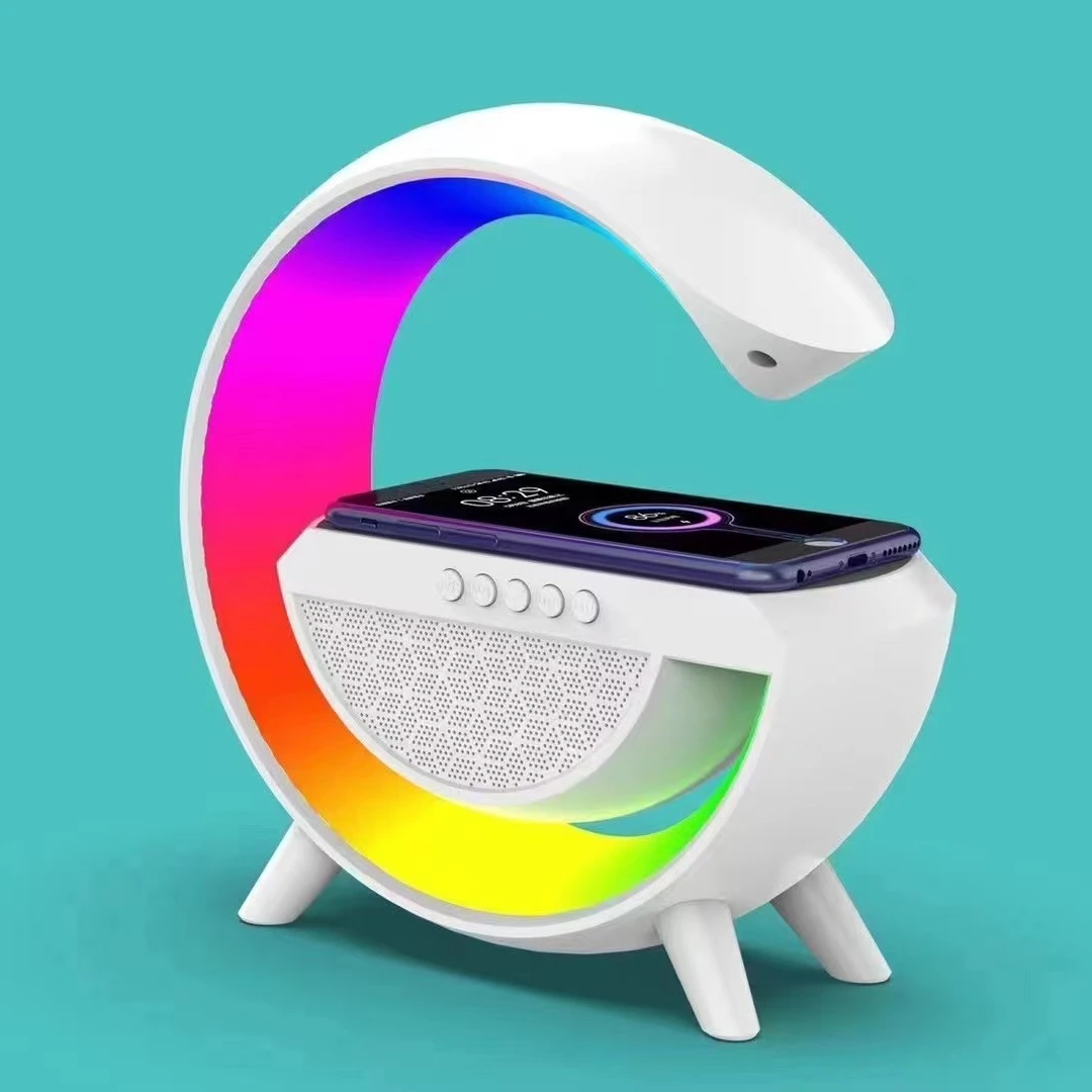 2023 Wireless Charger Rgb Speaker Colorful Atmosphere LED Night Light Smart Lamp  for iPhone speakers bluetooth