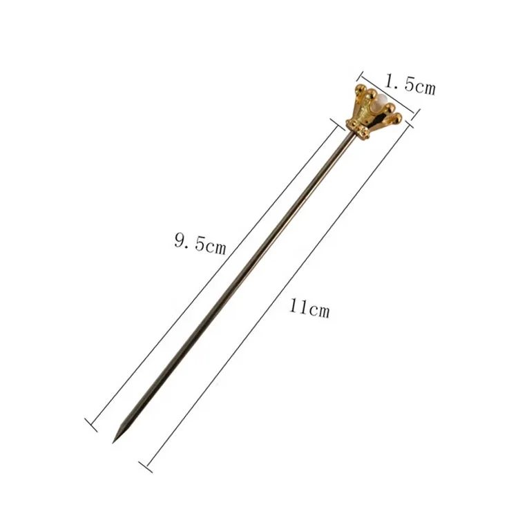 Bart tools Reusable 4 Colors Crown Stainless Steel 304 Metal Cocktail Picks