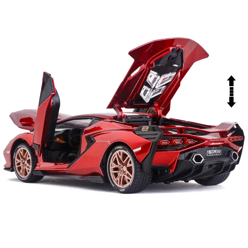 1:24 Lamborgini азиатских FKP 37 литая под давлением модель автомобиля игрушка для детей 20 см отступить моделирование брелок автомобильных ключей со звуком/свет