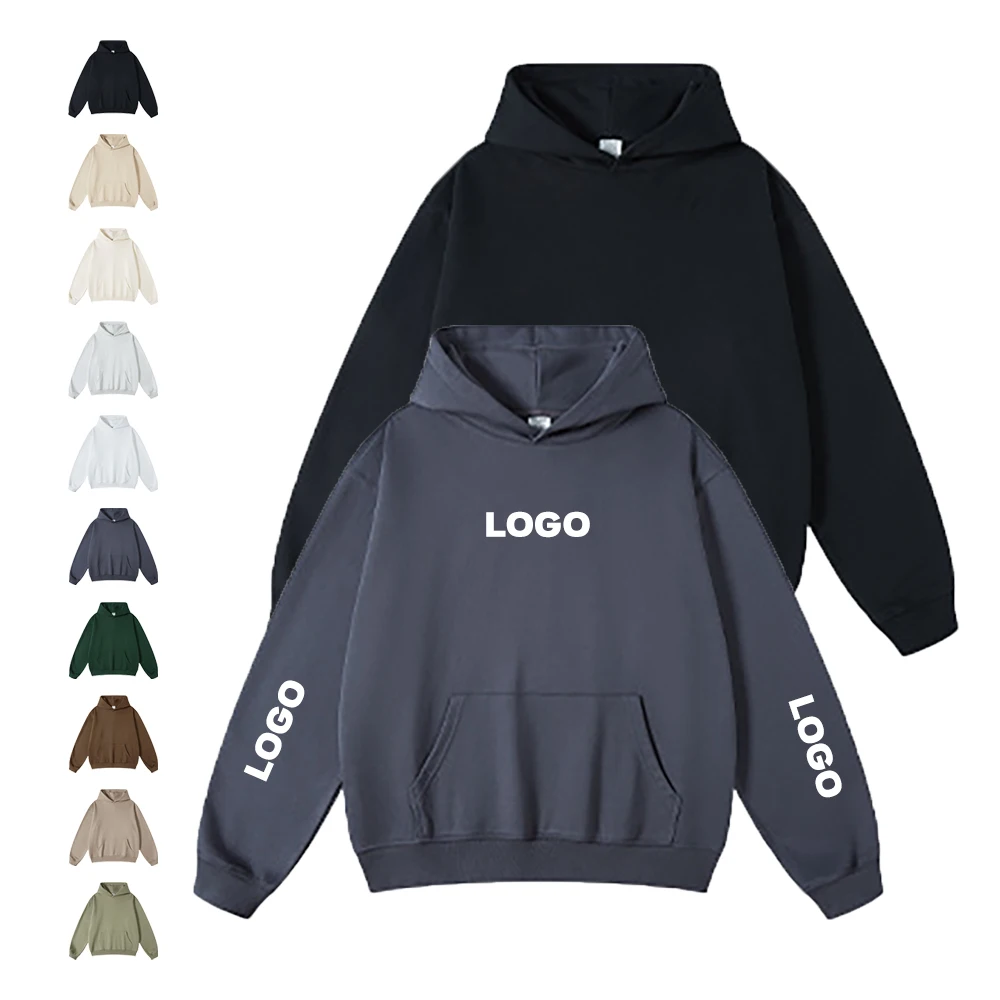 Hot Selling Custom Printed Heavyweight 445GSM Thick Cotton French Terry Men Boys Oversized Drop Shoulder Sweatshirt Hoodies