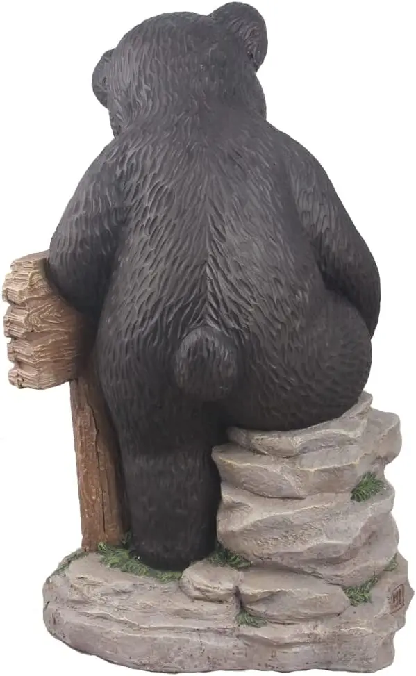 Hot-selling High-quality Big Black Bear and Dwarf Friendly Resin Figurines Sculpture for Home Garden Decoration