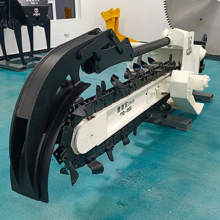 sale Skid Steer Chain Trencher for 6-9 Ton figger attachment Trenchers for Mini Excavators for digging soil