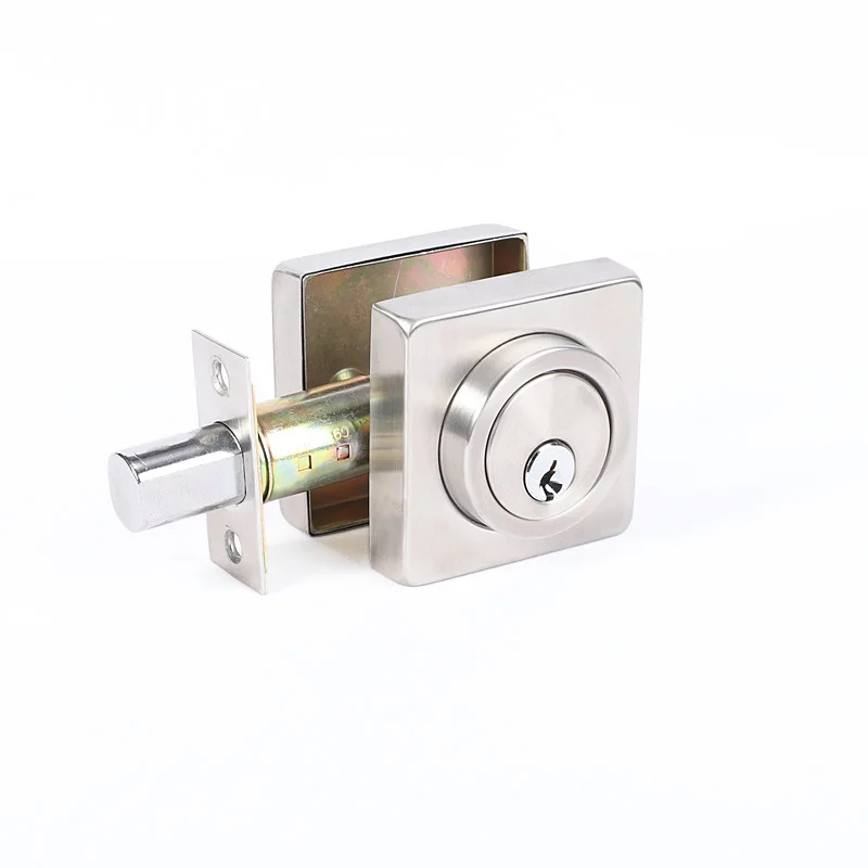 Zinc Alloy Square Privacy Bathroom Bedroom Custom Wooden Door Lock With Handle