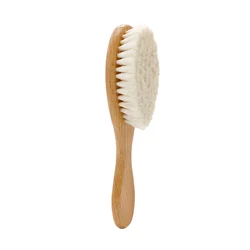 High quality wood wool baby hair brushes kids children care brushes with handle  Touch Handle Baby Brush