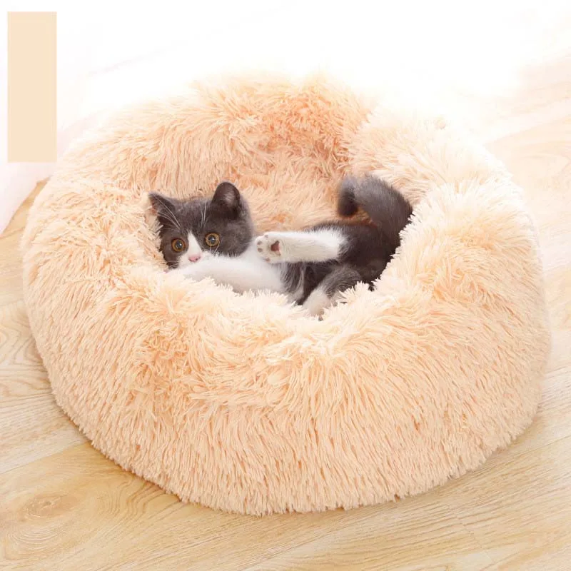 Web celebrity plush warm deep sleep dog pad pet dog sleeping bag round nest