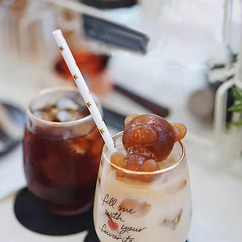 White cute animal 3d food grade molds silicone ball ice cream cube teddy bear ice mold