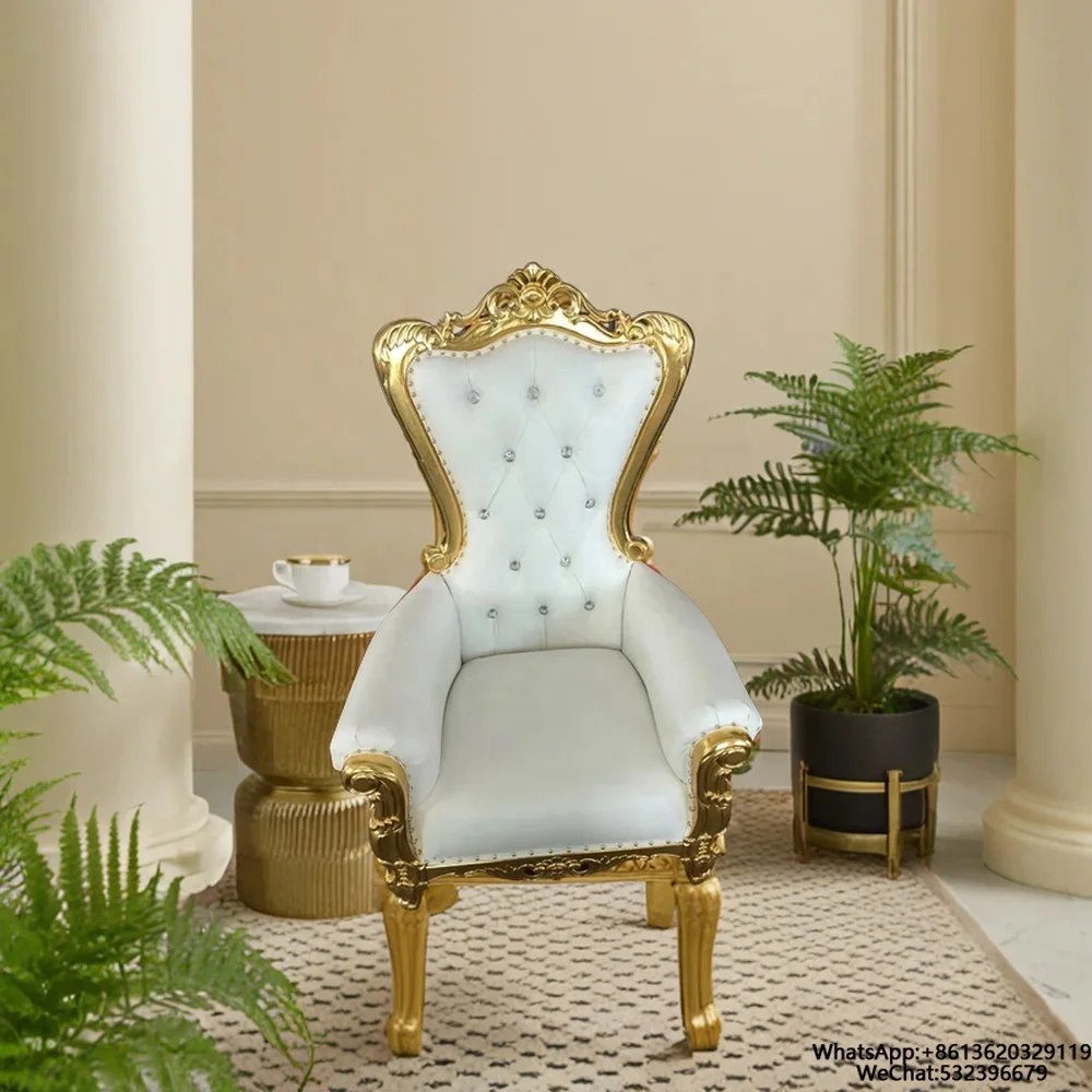High Quality Luxury Child Throne Chair Wood Carved Indoor  Commercial Furniture Banquets Dining Living Room-Fabric