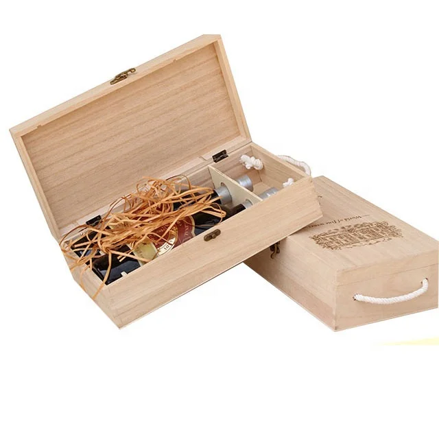 hot sale paulownia wood wine bottle packaging box