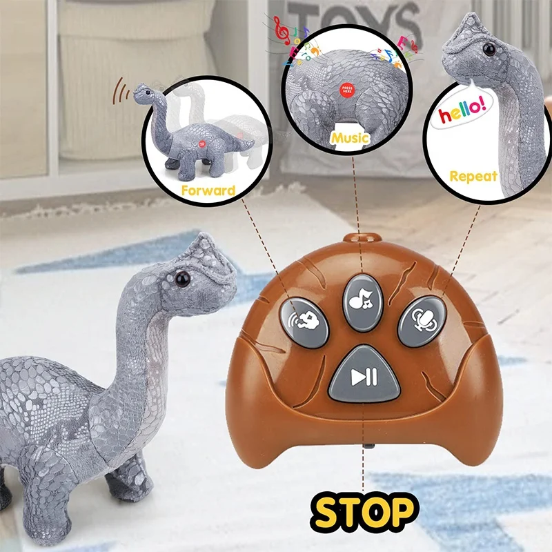 (Only for US customers) TOY Life Simulation RC Stuffed Animals Plush Dinosaur Toys Remote Control Dinosaur for Kids