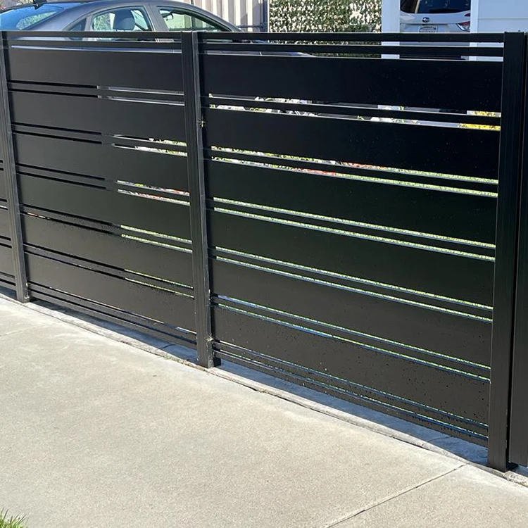 Best Quality Black Aluminum Horizontal Slats Privacy Fence