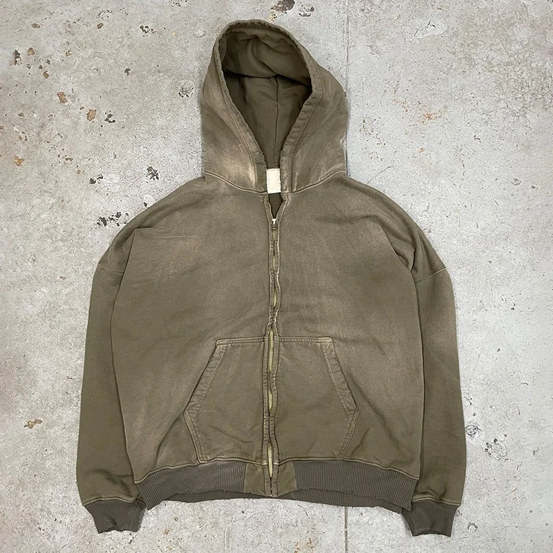 Manufacturer custom streetwear boxy Hoodie Cotton hoddie blank distress Vintage Zip Up stone Acid sun fade wash hoodie unisex.jpg