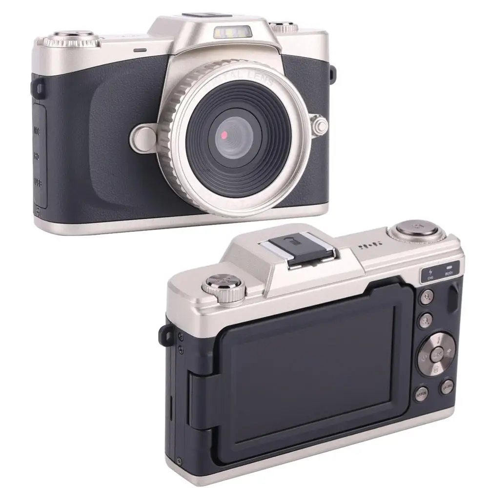 2025 Custom 4K 68 mp Retro Digital Camera With Built-in LED light Photo Camera Metal material 1200mAh battery