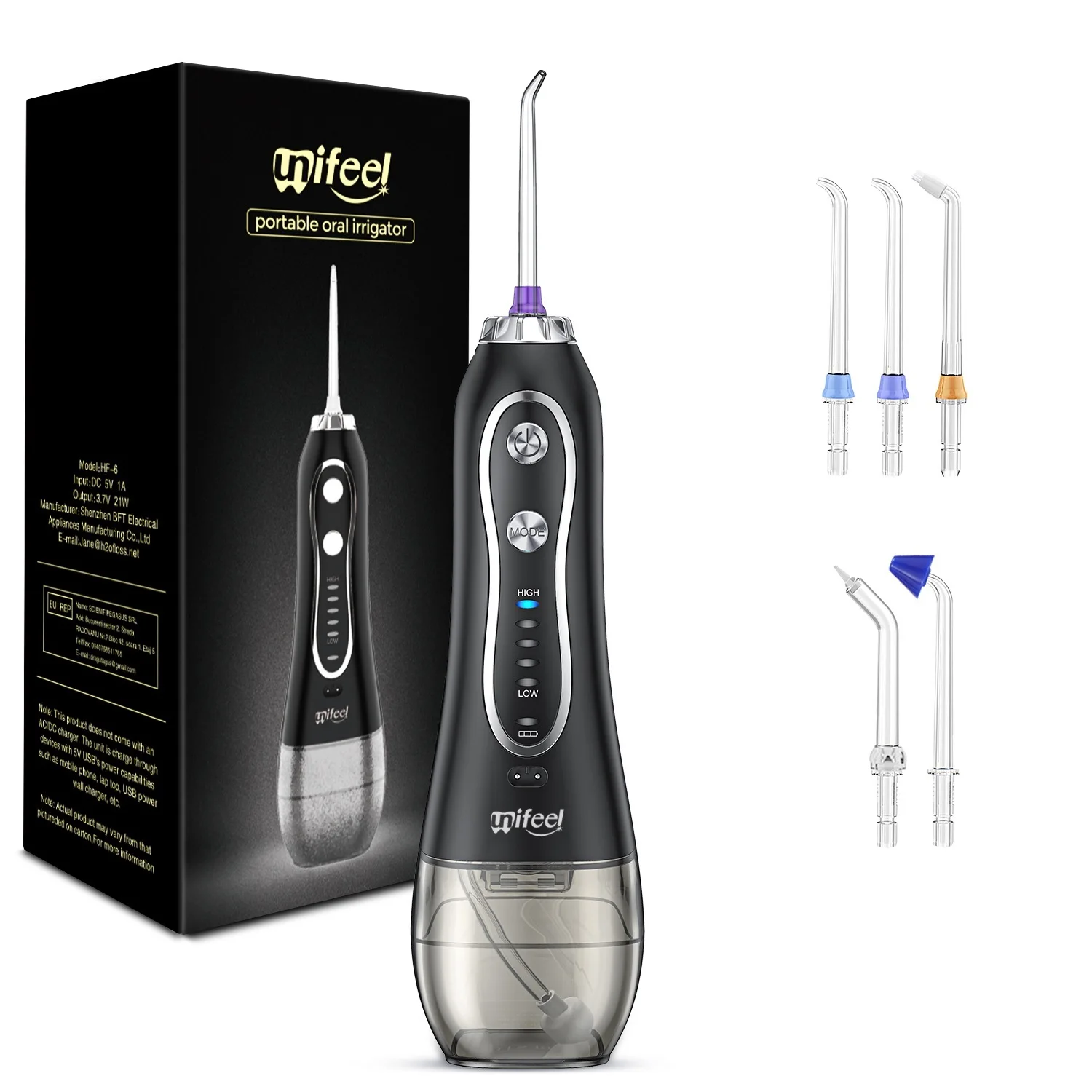 2022 Amazon Best Sell OEM Ipx7 5jets 2500mAh Battery Oral Irigator Oral Care Appliances Water Dental Flosser