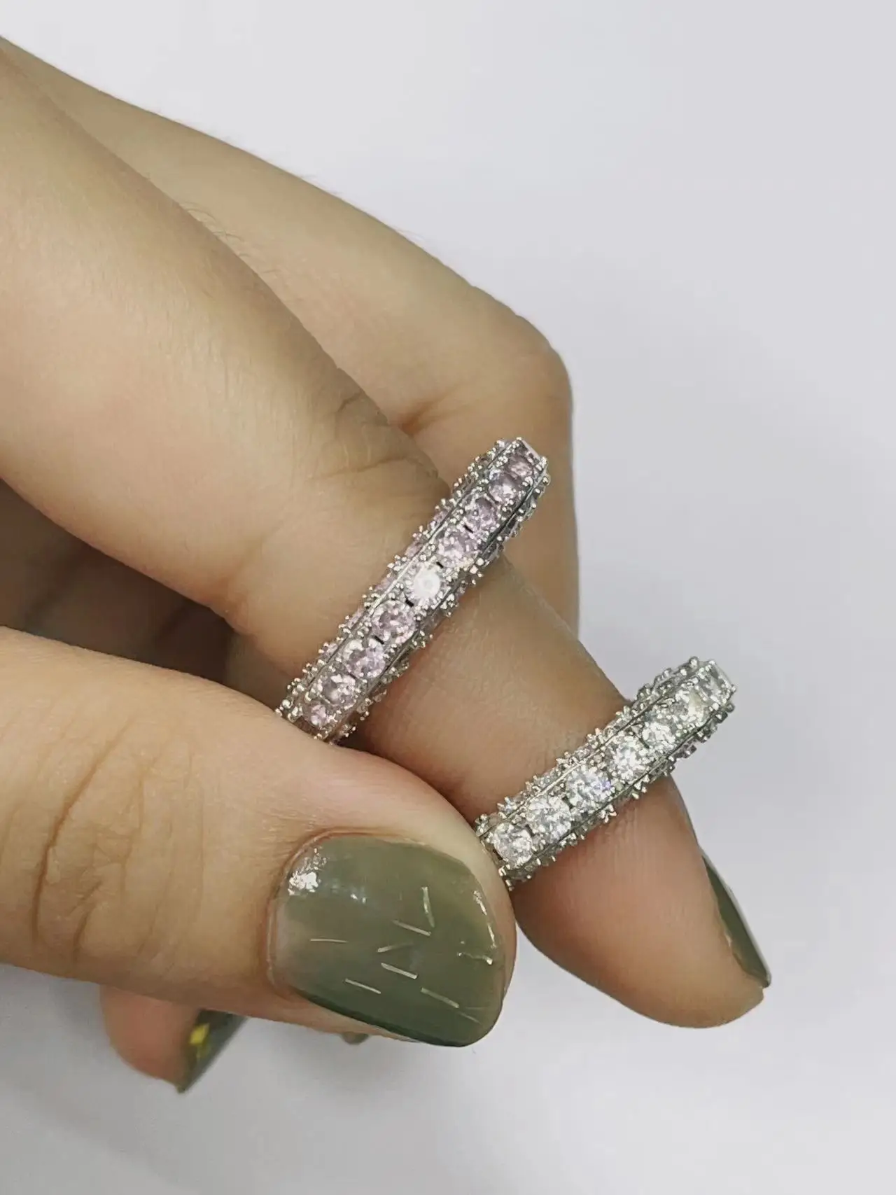 Вечность кольцо 18K позолоченное 925 стерлингового серебра женские Pave цирконий