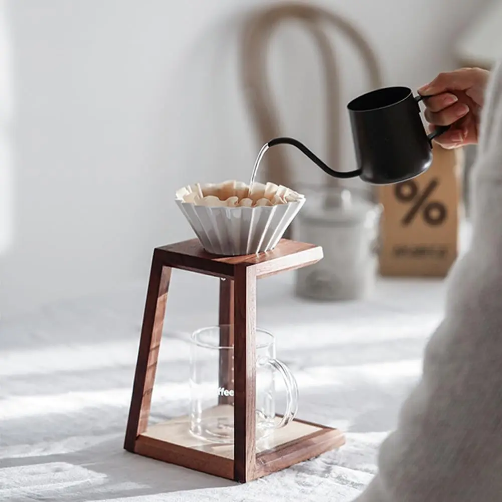Pour Over Coffee Station Coffee Dripper Stand Wooden Drip Station Pour Over Coffee Maker Stand Filter Holder