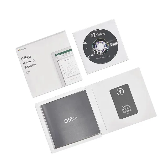 Wholesale Office 2019 Home and Business For Winndows retail key  box DVD Full Package for English/ Korean/ Russian