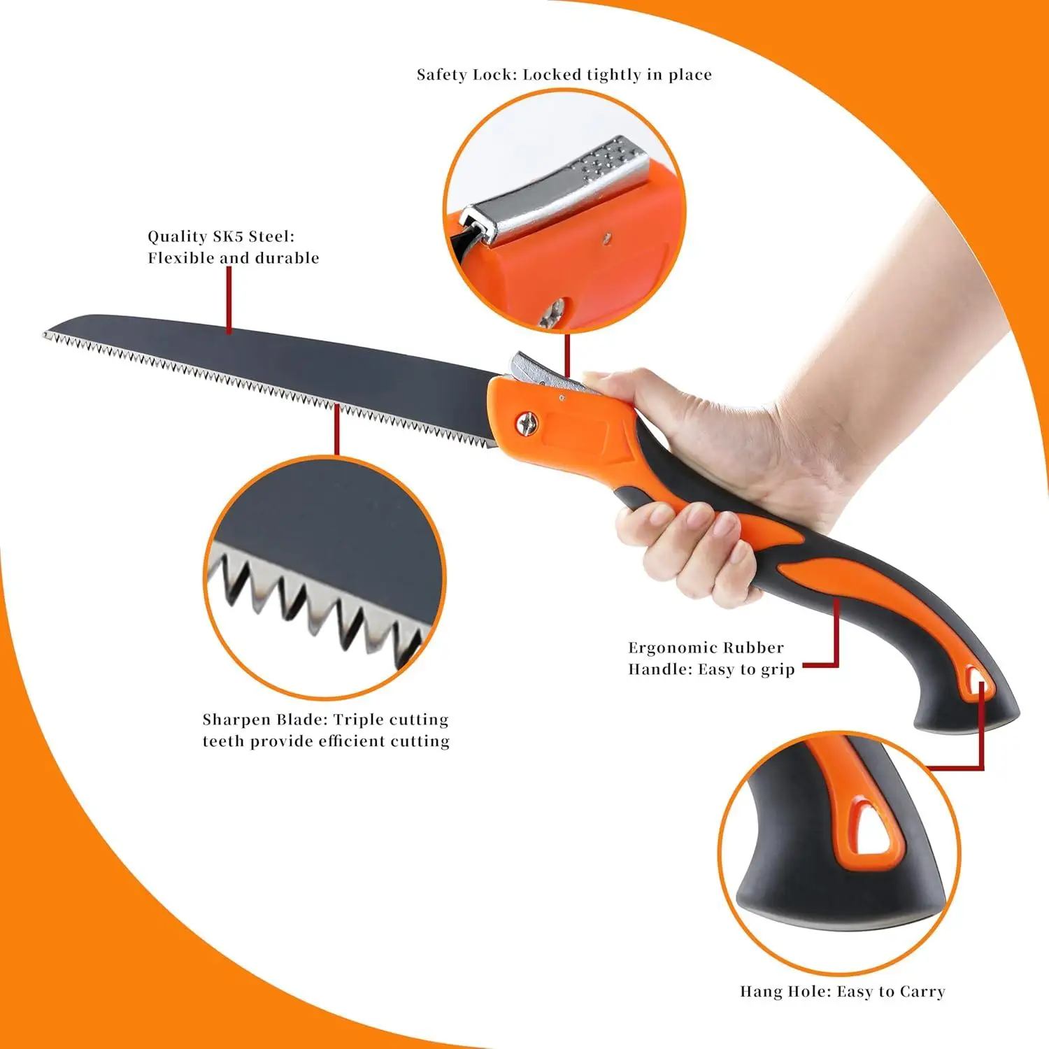 Peaktop    10inch Heavy Duty Folding Hand Saw