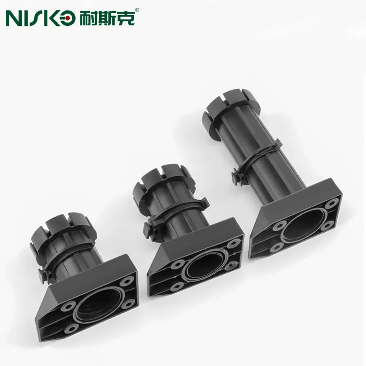 adjustable black plastic kitchen cabinet legs PP plinth clip feet for kitchen toe kick