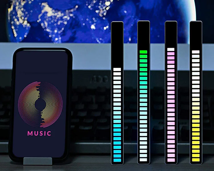 Падение доставка 32 LED 18 видов цветов RGB атмосферу свет датчика музыки ритм СВЕТОДИОДНЫЙ торшер