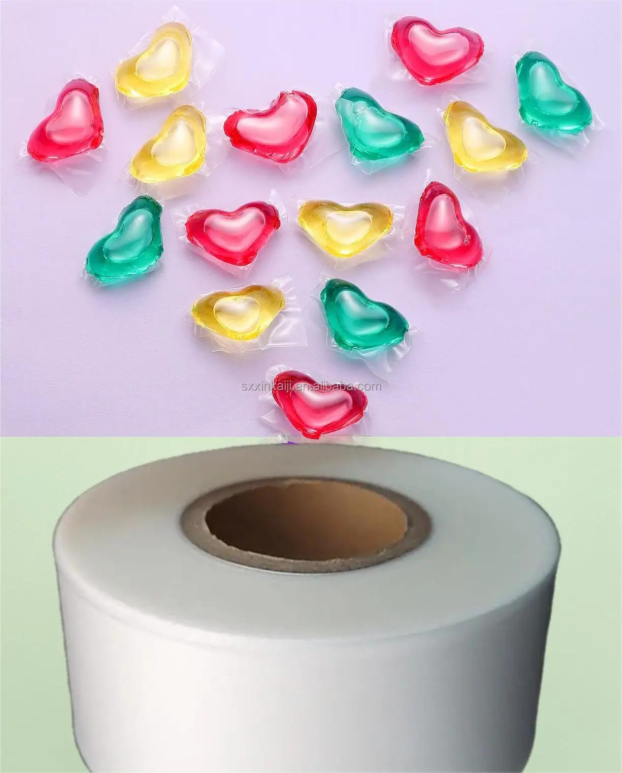 OEM Stretch Wrap Cold Liquid Water Soluble Film for Packing Laundry Pods Soft Transparent Customized Box Picture Item Mic Color