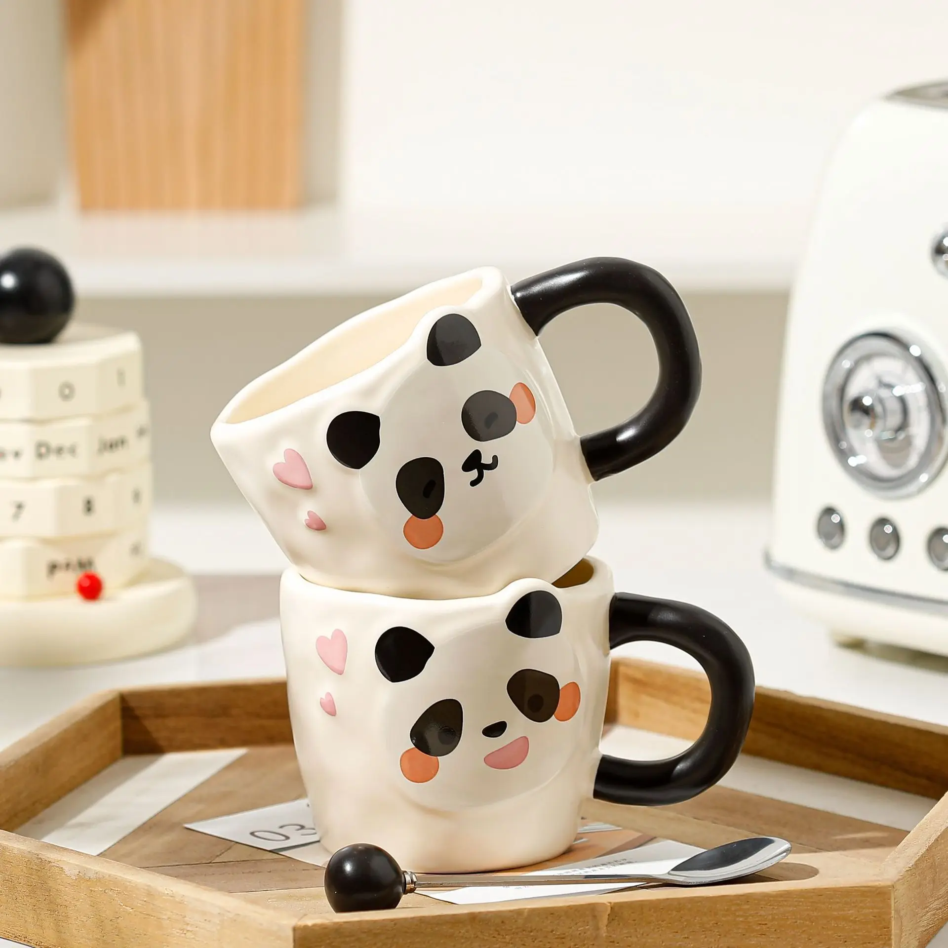 Creative Cute Animal mug relief ceramic panda mug