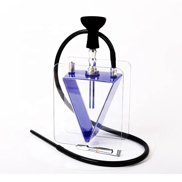 wholesale acrylic triangle shape hookah transparent plastic portable shisha