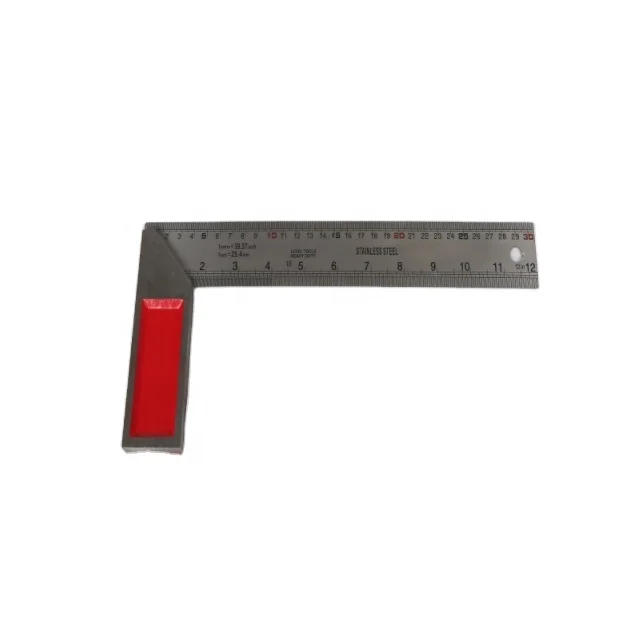 Good quality  90 degree woodworking measuring tools try angle square ruler stainless steel rafter square (1600470261589)