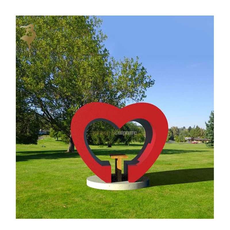 Custom made square design metal art word statue love letter stainless steel sculptures for outdoor