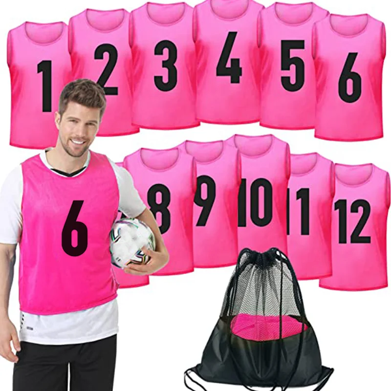 High quality football numbered soccer training bibs pinnies scrimmages