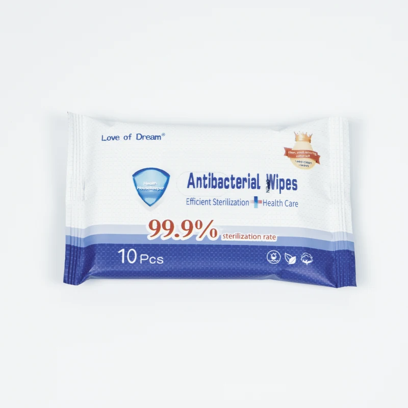 Good quality  Antibacterial Cleaning Alcohol Wet Wipes 10pcs