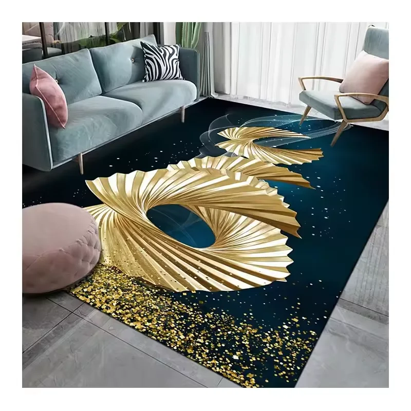 Factory wholesale 3d Printed crystal velvet bedroom bed carpets and rugs living room large