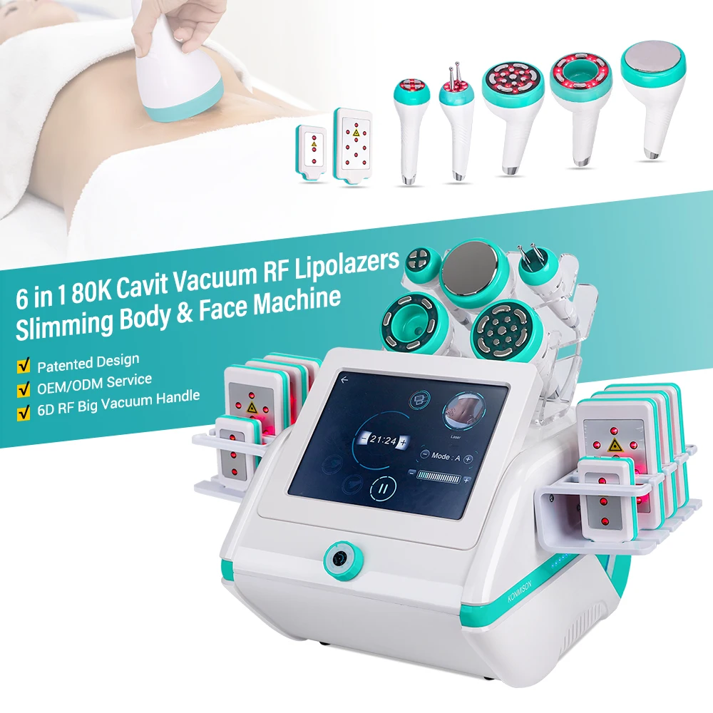 2024 Real Lipolasers beads 6in1 fast body slim 80k cavit vacuum lipo weight loss cavit machine 80k for salon & home