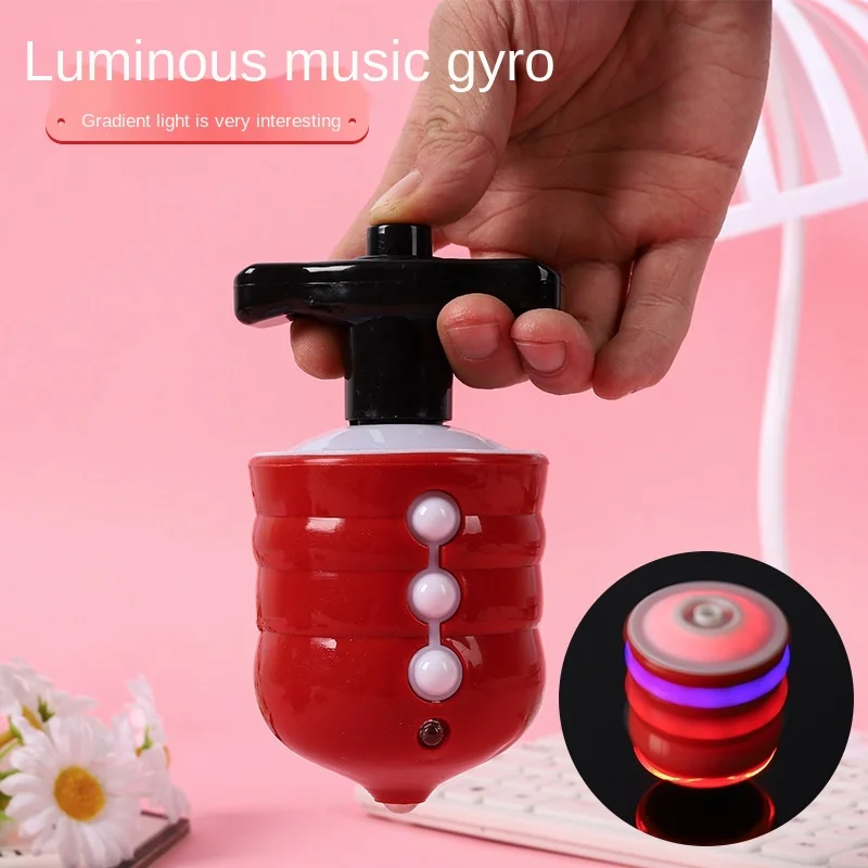 
Children3-6Year-Old imitation wood grain flash music gyro night market stall supply super cool colorful electric luminous toy 