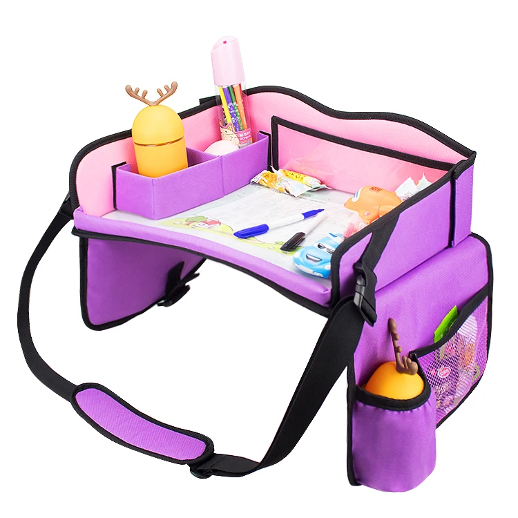 Custom Shoulder Children Toddler Drawing Play Activity Seat Table Foldable Travel Tray For Kids In Car