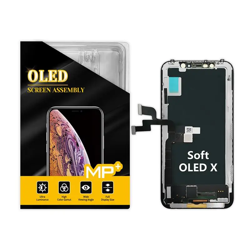 oled lcd screen for iphone X soft screen display, Flexible oled screen for iphone x lcd replacement