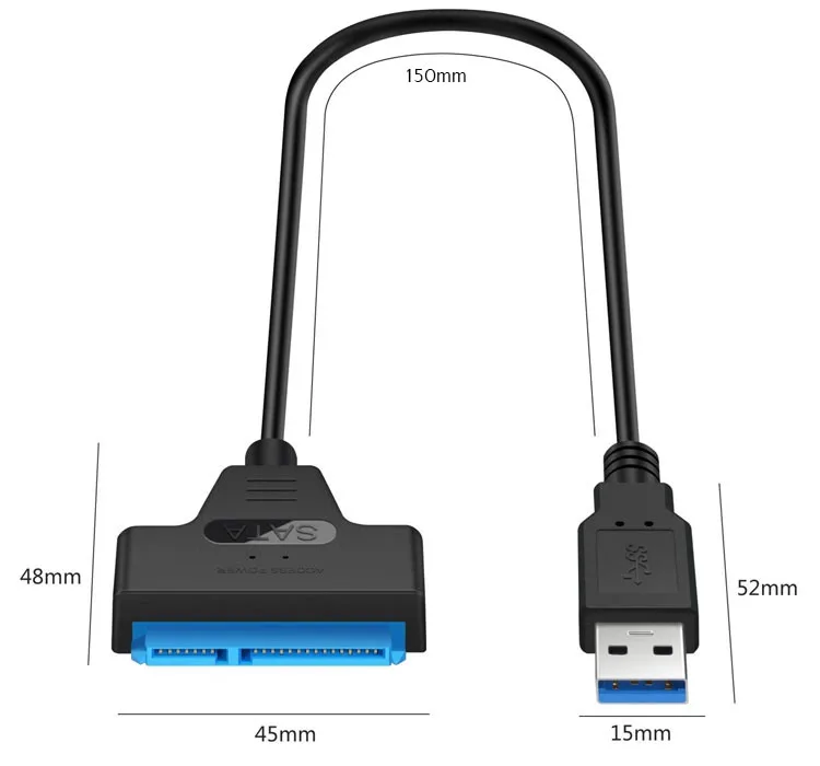  USB 2 5 к SATA 22PIN HDD кабель 7 + 15pin для 5-дюймового HDD/SSD адаптер