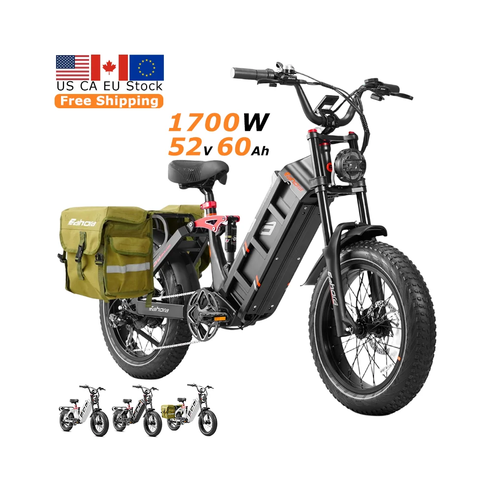 Eahora Juliet 2 Cargo US EU CA Stock 1700W Fatbike электровелосипед с толстыми шинами Гибридный дорожный грузовой велосипед для взрослых