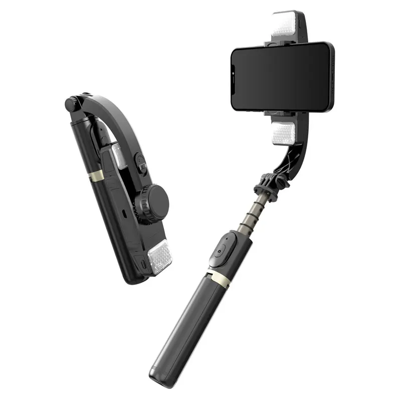 CYKE New Q08d Selfie Gimbal Stabilizer Tripod Selfie Stick Single-axis Stabilizer Handheld Anti-shake With Fill Light