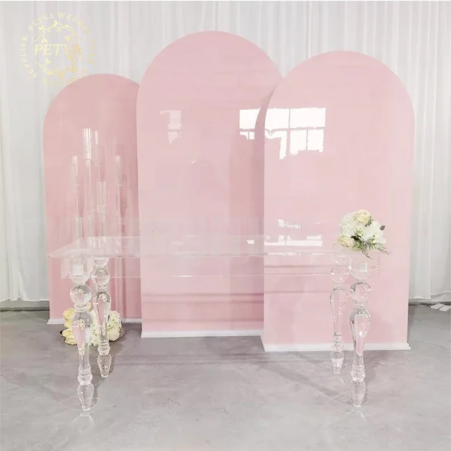 Oval pvc white and pink event studio photobooth backdrop for event used