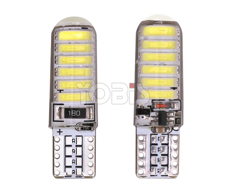 YOBIS hot Sale Car LED Bulb W5W T10 194 7020 12SMD Silicone Car LED T10 SMD Strobe light