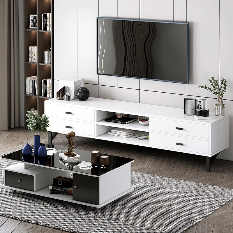 Modern design wooden tv cabinet with showcase for Living Room Furniture