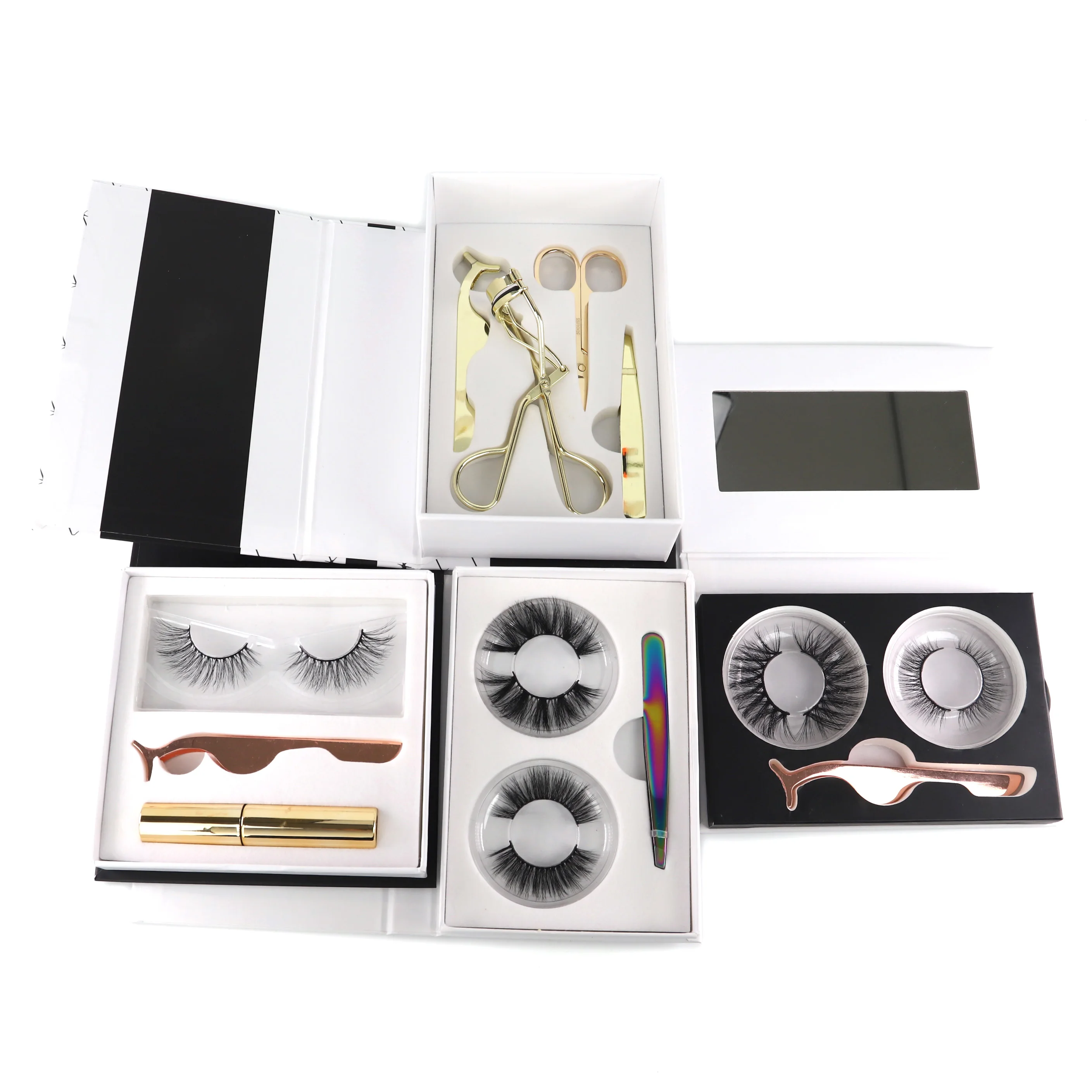 2020 3D  5D mink 100% handmade top sale lash strip empty eye lash case