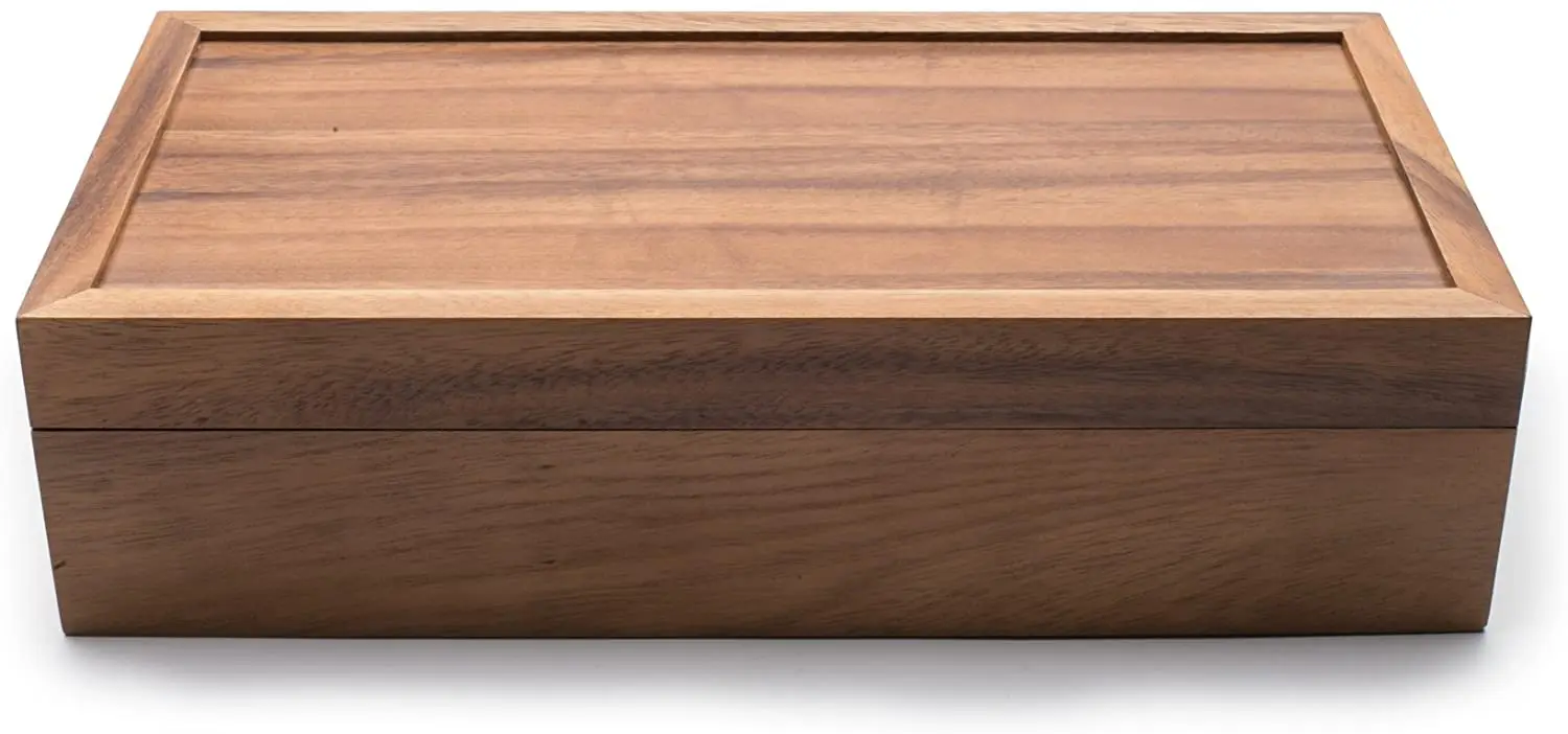 The Bamboo and wood material Leaf Luxury Wooden Tea Storage Chest Box